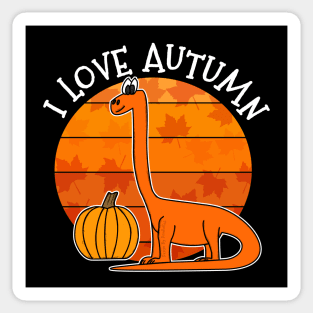 Autumn Dinosaur Diplodocus Pumpkin Fall Thanksgiving Sticker